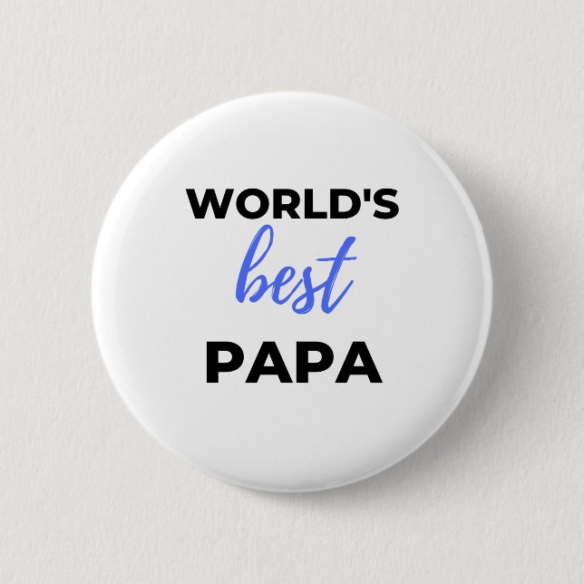 World's Best Papa bl 2 Inch Round Button (Front)