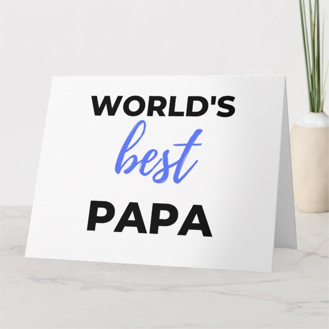 World's Best Papa bl Card (Front)