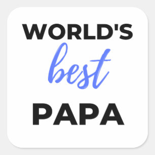 World's Best Papa bl Square Sticker