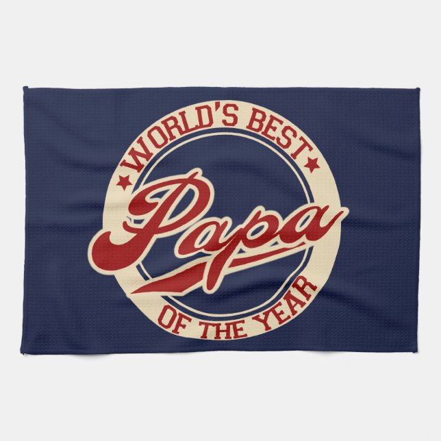 World's Best Papa Kitchen Towel (Horizontal)