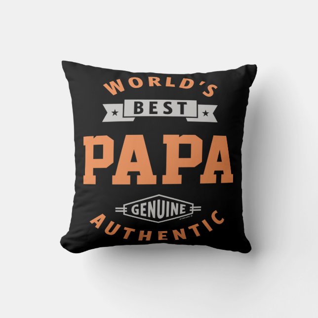 World's Best Papa Throw Pillow (Front)