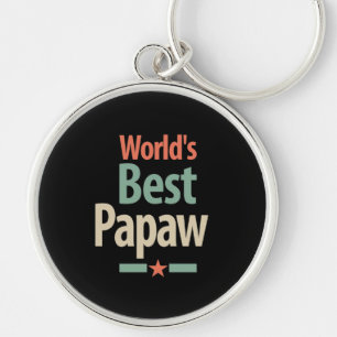 World's Best Papaw   Father Gift Keychain