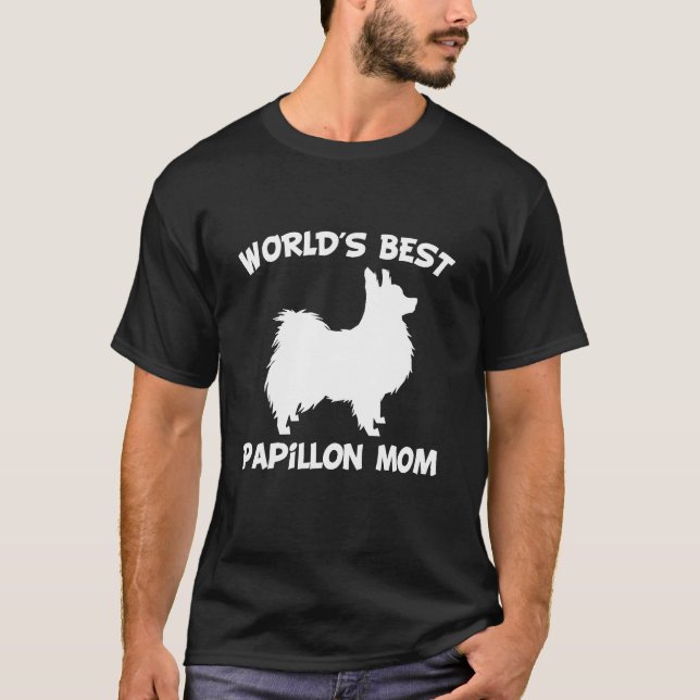 world's best papillon mom. T-Shirt (Front)