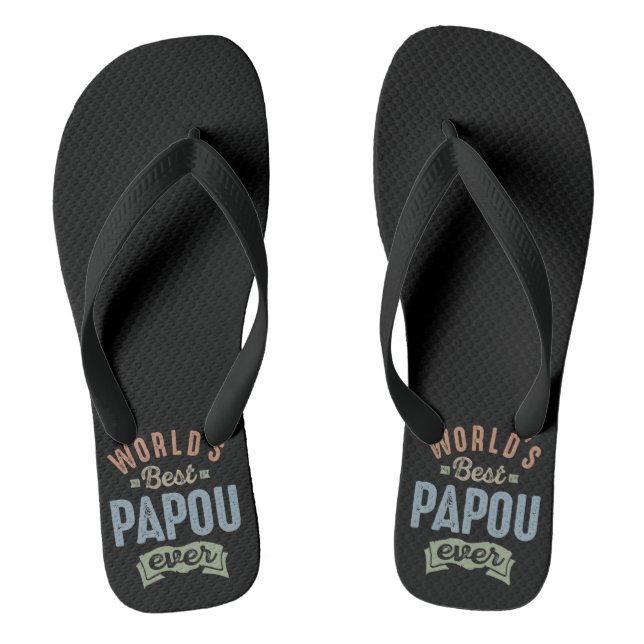 Worlds Best Papou Flip Flops (Footbed)