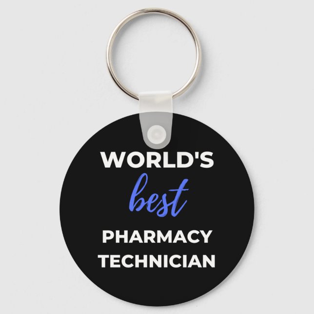 World's Best Pharmacy Technician Keychain (Front)