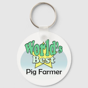 World's Best Pigg Farmer Keychain