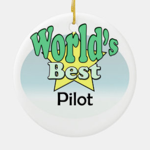 World's best pilot ceramic ornament