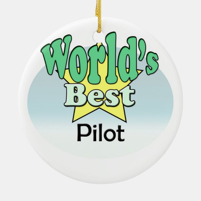 World's Best Pilot Ceramic Ornament (Back)