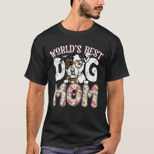 World's Best Pit Bull Dog Mom Leopard  Mother's Da T-Shirt