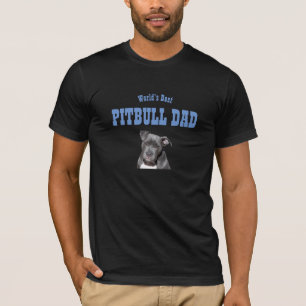 Worlds Best PITBULL DAD - Black Pitty Dog Face T-Shirt
