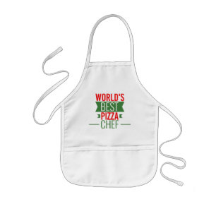 World's Best Pizza  Chef   -  red white green Kids Apron