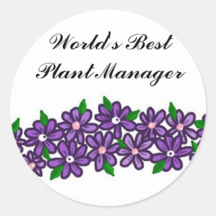 World's Best Plant Manager Classic Round Sticker