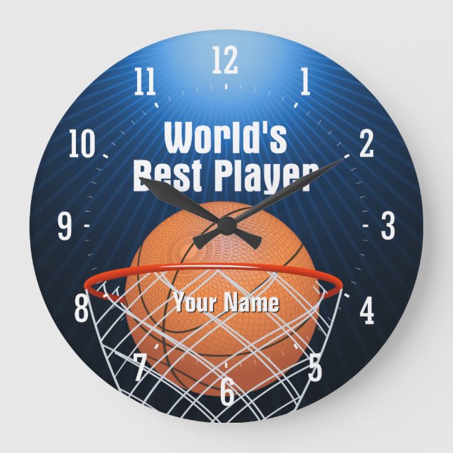 World's Best Player | Basketball Large Clock (Front)