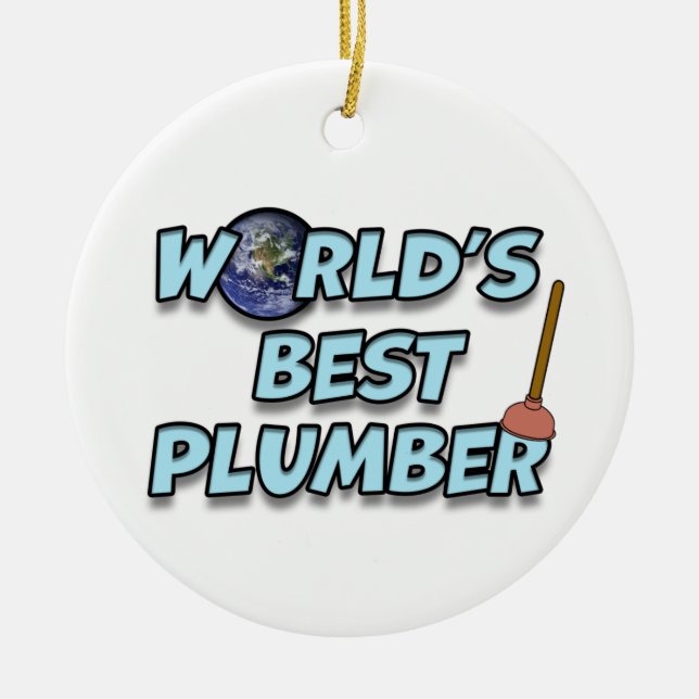 World's best Plumber Ceramic Ornament (Front)