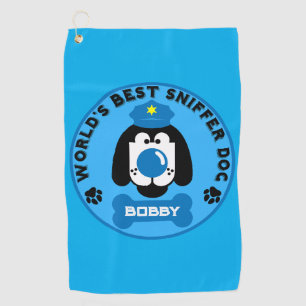 World's Best Police Sniffer Dog Golf Towel
