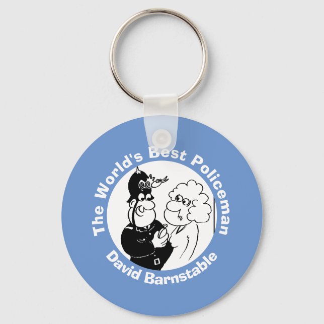World's Best Policeman or Constable. Keychain (Front)