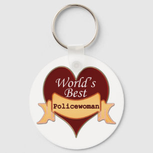 World's Best Policewoman Keychain