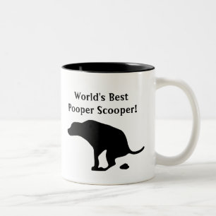World's Best Pooper Scooper   Dog Parent   Dog Dad Two-Tone Coffee Mug