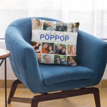 Worlds Best Poppop | Photo Collage Throw Pillow