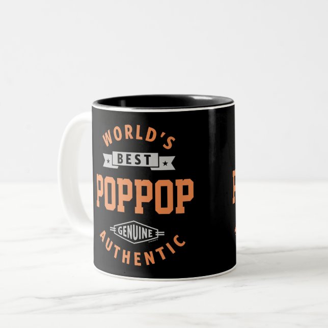 World's Best PopPop Two-Tone Coffee Mug (Front Left)