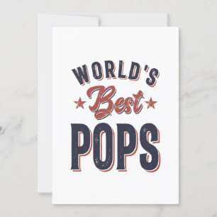 World's Best Pops Father Grandpa Gift Invitation