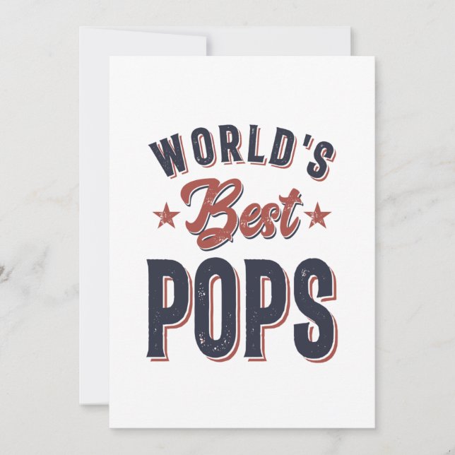 World's Best Pops | Father Grandpa Gift Thank You Card (Front)