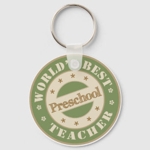 Worlds Best Preschool Teacher Keychain