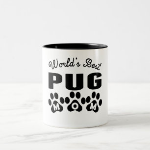 World's Best Pug Mom Two-Tone Coffee Mug