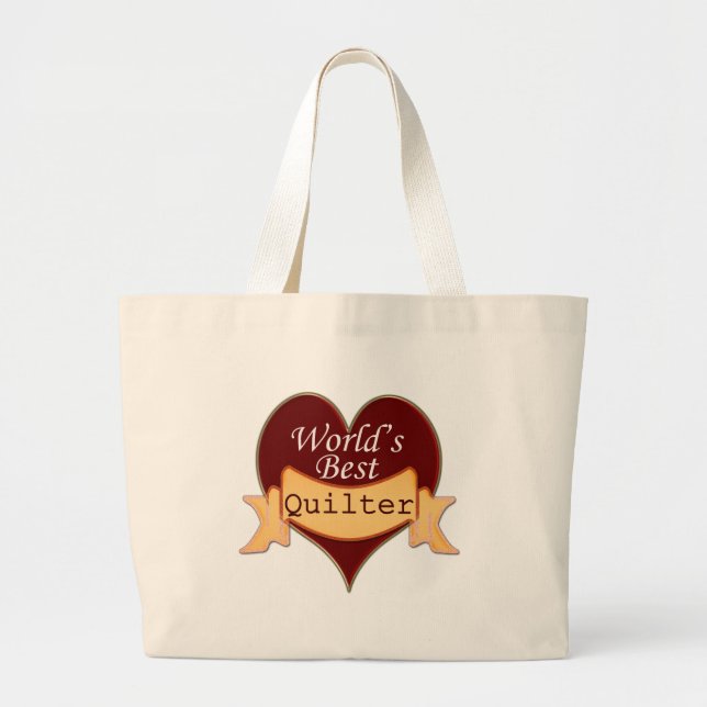 World's Best Quilter Large Tote Bag (Front)
