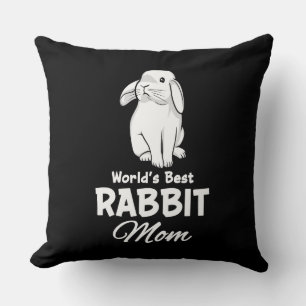 Worlds Best Rabbit Mom Bunny Mother Throw Pillow