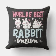World's Best Rabbit Mom Decorative Throw Pillow