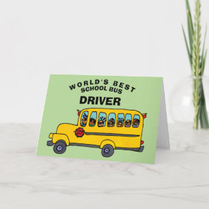 World's Best School Bus Driver Thank You Card