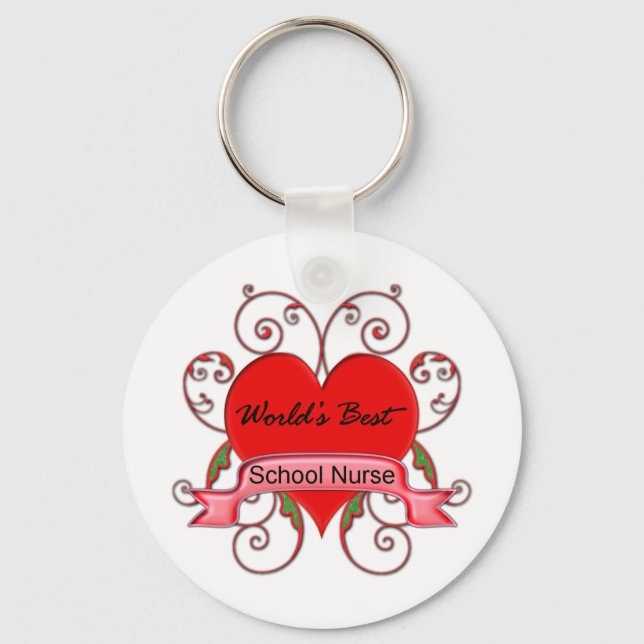 World's Best School Nurse Keychain (Front)