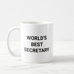Worlds Best Secretary Funny Career Coworker Gift Coffee Mug