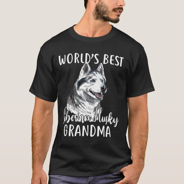 Worlds Best Siberian Husky Grandma Dog Lover Premi T-Shirt (Front)