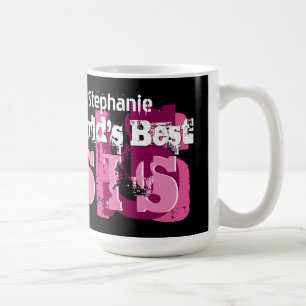 World's Best SIS Grunge Text Custom Name A04 Coffee Mug