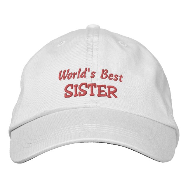 World's Best SISTER-Birthday Embroidered Hat (Front)