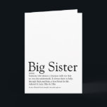 World's Best Sister Definition Black and White Card<br><div class="desc">Personalise for your special sister or hermana (little or big) to create a unique gift. A perfect way to show her how amazing she is every day. Designed by Thisisnotme©</div>