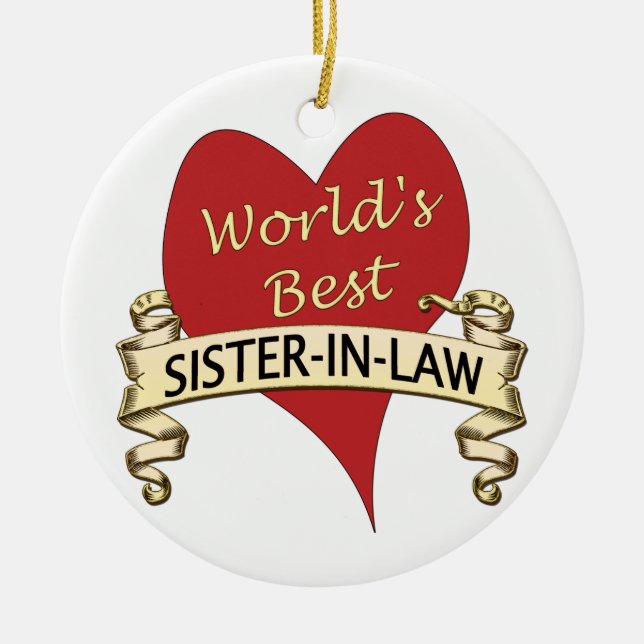 World's Best Sister-in-Law Ceramic Ornament (Front)