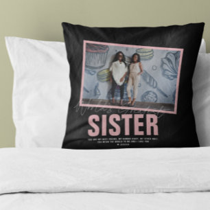 World's Best Sister   Modern Photo Collage Throw Pillow