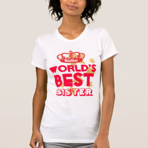 World's Best SISTER Red Crown and Stars V06 T-Shirt
