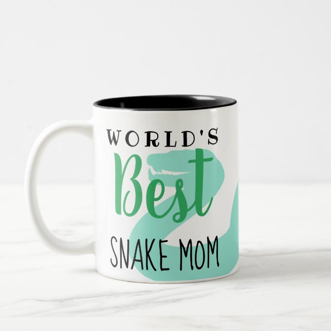 World's Best Snake Mom - Customizable Two-Tone Coffee Mug (Left)