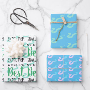 World's Best Snake Mom - Customizable Wrapping Paper Sheet