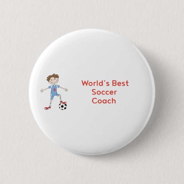 World's Best Soccer Coach 2 Inch Round Button (Front)