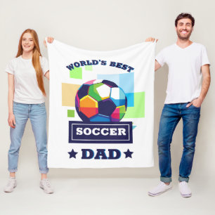 World's Best Soccer Dad Father's Day Fleece Blanket