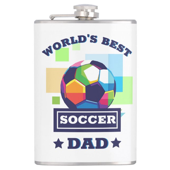 World's Best Soccer Dad Father's Day Hip Flask (Front)