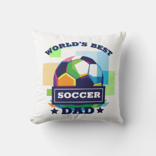 World's Best Soccer Dad Father's Day Throw Pillow