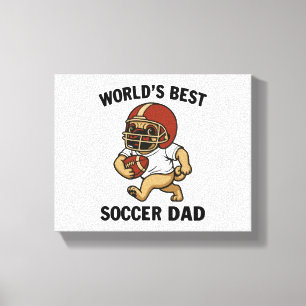 World's Best Soccer Dad - Pug player Canvas Print