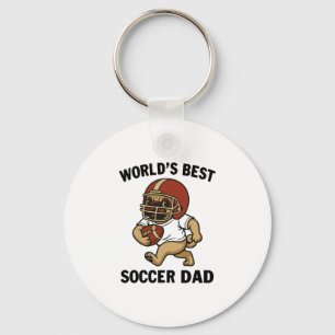 World's Best Soccer Dad - Pug player Keychain