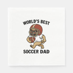 World's Best Soccer Dad - Pug player Napkin